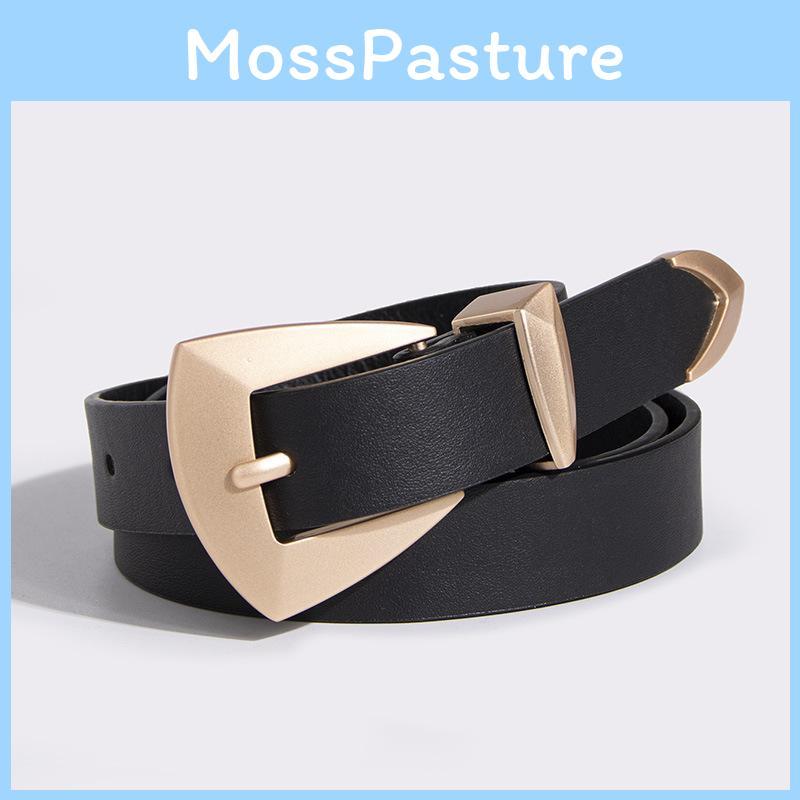 Geometric Pu Leather Belt For Women With Alloy Buckle Fashion Waist Accessory For Spring