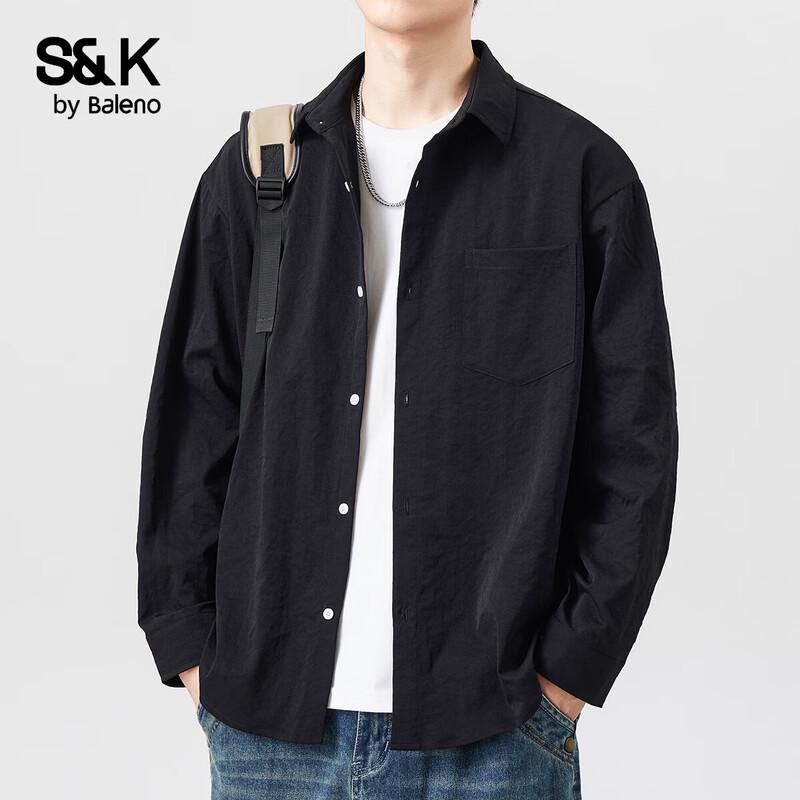 

Baleno Men s S&K Loose Fit Long Sleeve Casual Shirt M