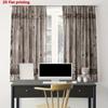 2pcs- Classic Barn Door Pattern Printed Curtains, Window Decorations, Home Decorations, Room Decorations