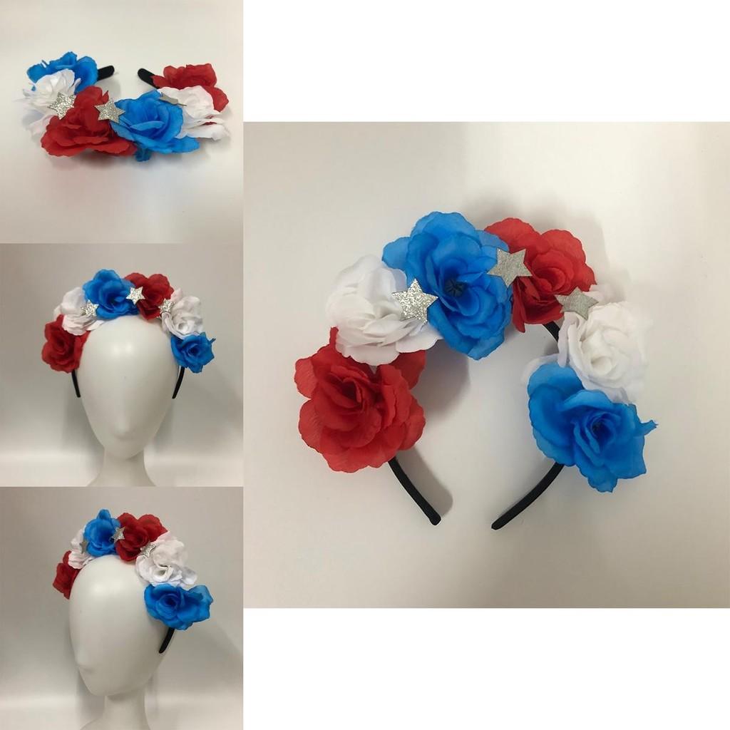 Das Platin-Jubiläum der Königin Rot Weiß Blau Blume Haarschmuck Krone Feiern Sie stilvoll!