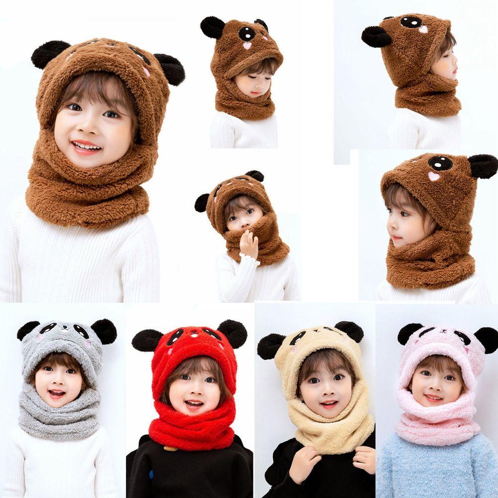 

Thicken Fleece Kids Caps Full Cover Ear Cap Hat Baby Stuff Scarf кавовий