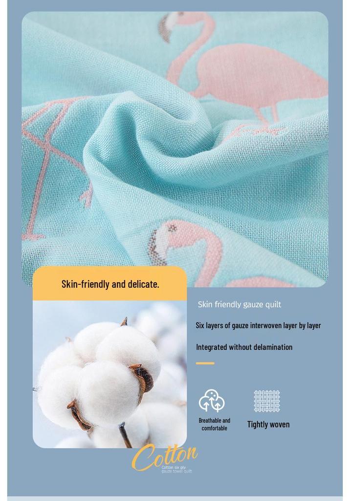 Premium A-grade Pure Cotton 6-Layer Gauze Comforter & Nap Blanket