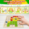 120Pcs Wooden Mosaic Puzzle Toy Montessori Kids Wooden 3D Geometric Shape Jigsaw Puzzle Board Set Baby Early Education Toys for