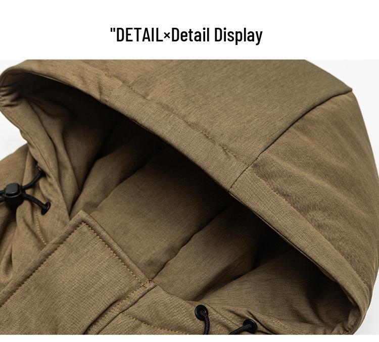 Men's 2025 White Duck Down Hooded Jacket: Winter Warmth, Loose Fit, Letter Print Design