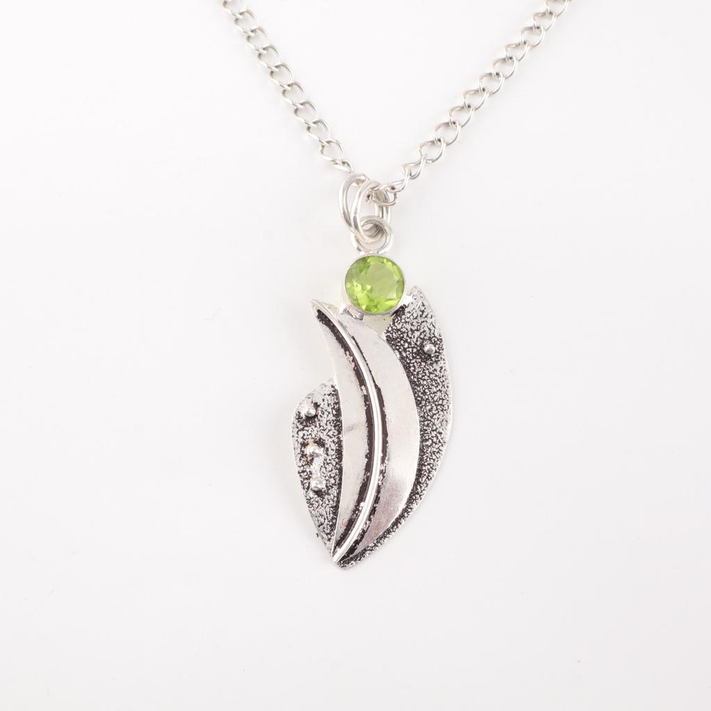 Rare Peridot Gemstone 925 Sterling Silver Jewelry Handmade Pendant Gift For Her PP-36-3