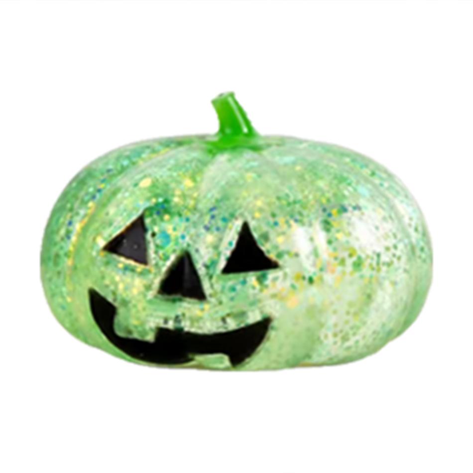 Pumpkin-Head Glitter Squeeze Toy, Slow-Rise Soft-Candy Feel, Non-Stick Tear-Proof Lightweight Compact Quick-Wipe Pliab Gifts In