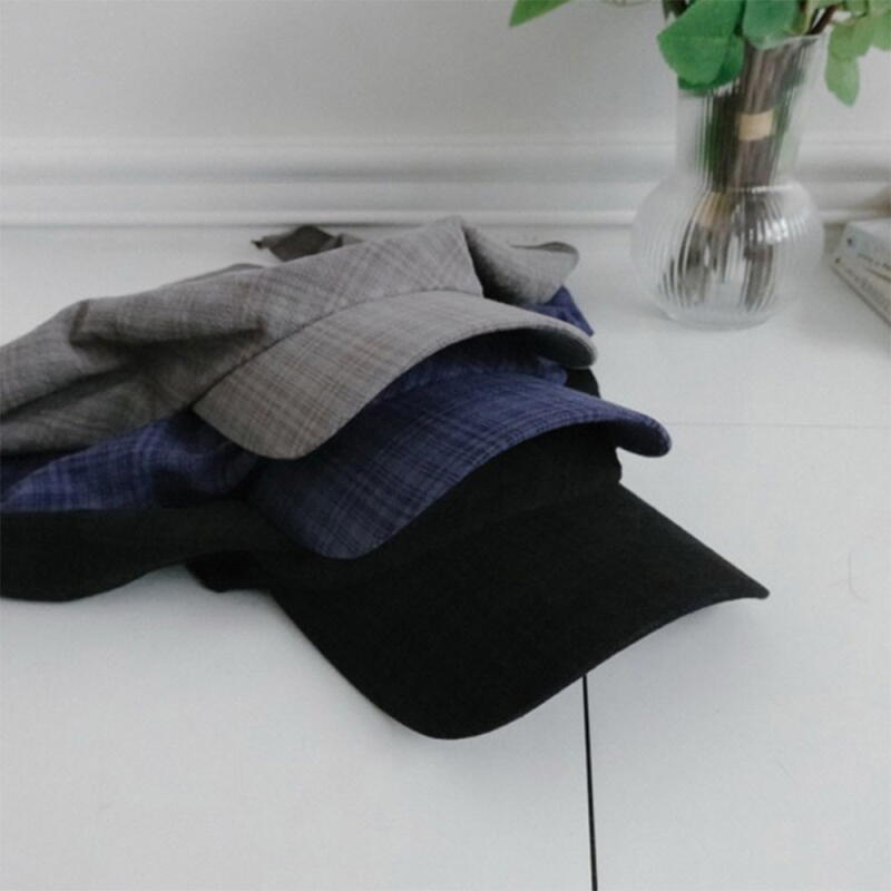Unisex trendy check hat scarf ball cap gray