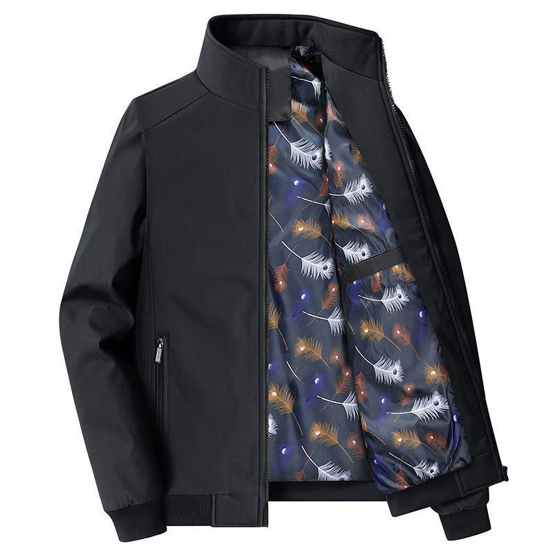 Middle-aged and Elderly Men's Autumn and Winter Jackets with Cotton, Thickened and Warm Dad Jackets, 50 and 60 Year Old Autumn Tops for Men