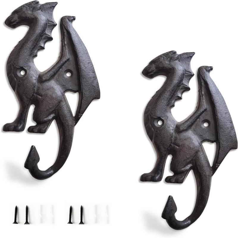 Sleek Metal Dragon Hook Set Minimalist Hanging Rack for Home Office Decor