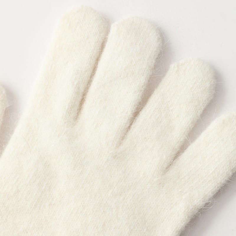 BLUE SUNFLOWER Bluesf angora wool knit gloves - Ivory