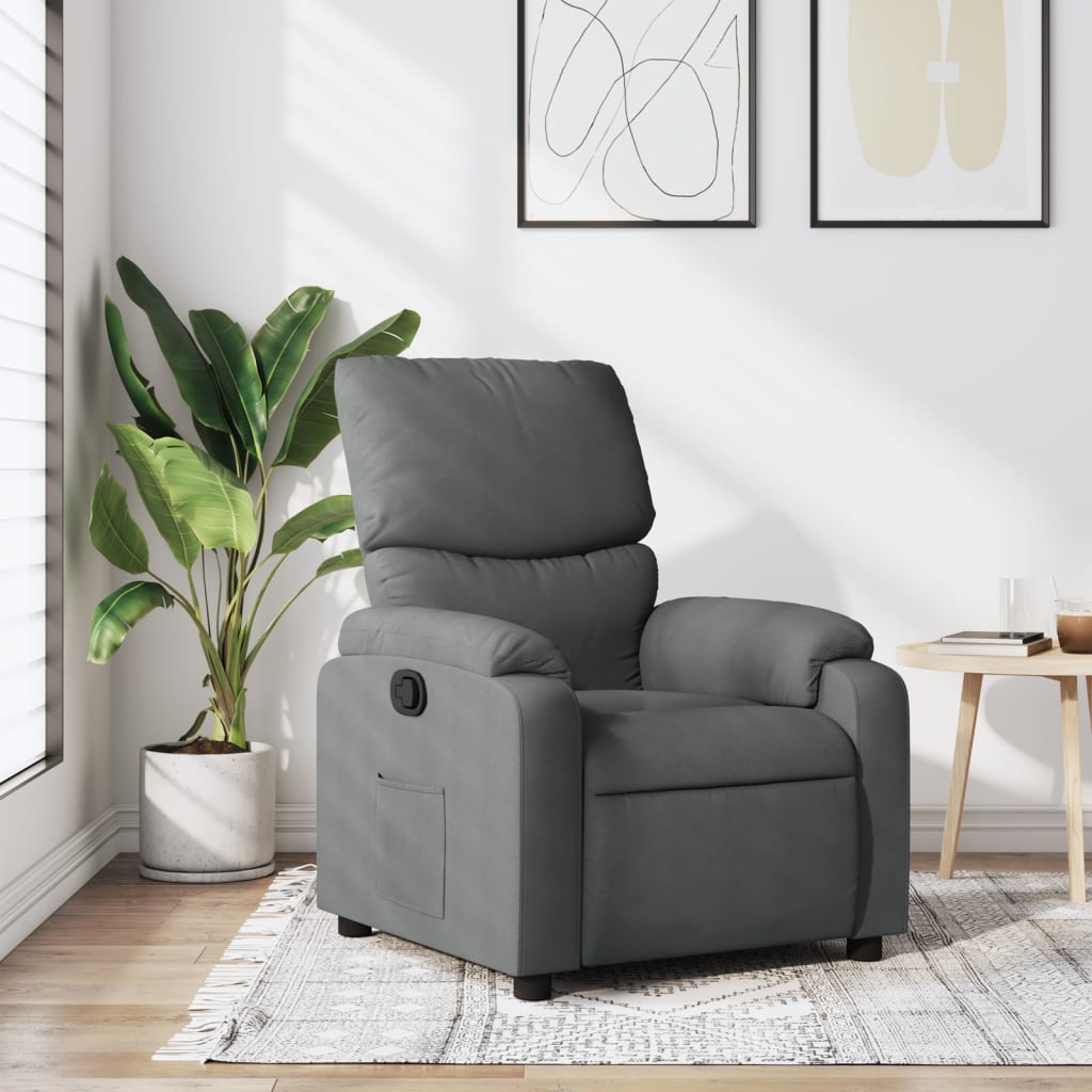 Relaxation Armchair Dark Grey Fabric