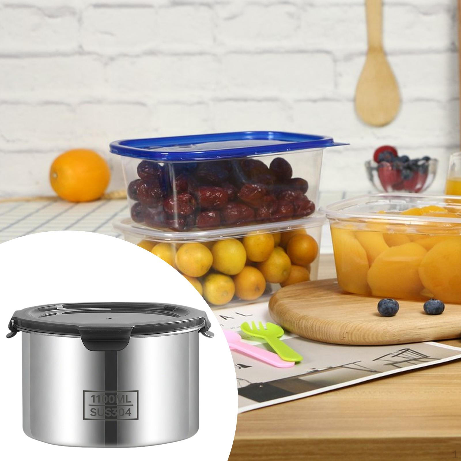 Stainless Steel Airtight Container Food Storage Jar Practical Coffee Canister Bean 1100ml