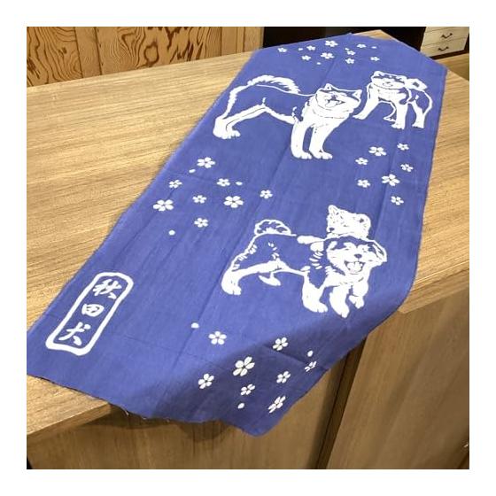 Kyoyu Japanese Tenugui Towel, Approx. 90x34cm, 100% Cotton, Chusen Dyeing, Akita Local Specialty, Japanese Goods, Japanese Pattern, Akita Dog, Cherry