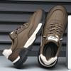 Fashion Male Comfortable Casual Shoes Leather Lace-Up Flats Mens Lightweight Sneakers New Male Driving Shoe Outdoor Men's Skate Shoes