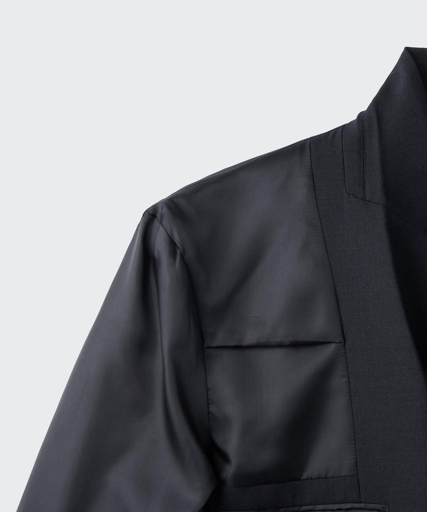 Musinsa Standard Wool Blend Relaxed Basic Blazer [Charcoal Grey]