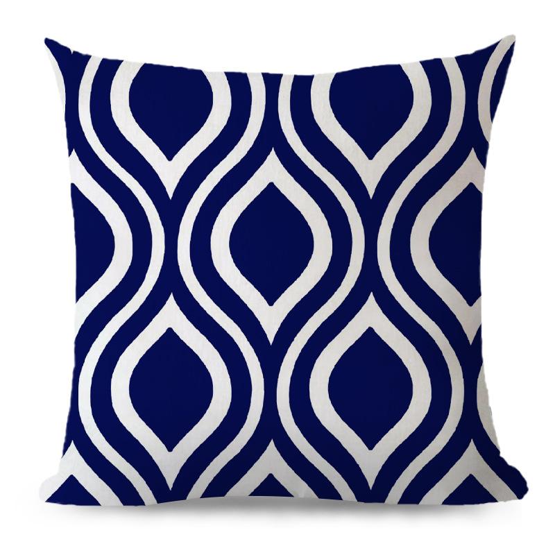 Japanese Printed Geometric Pillow Cover Office Sofa Cushion Cushion Cover Linen Pillow Cover