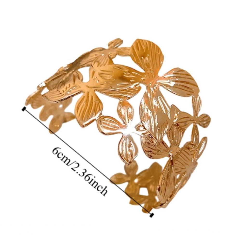 Gold/silver Flower Cuff Bangle Exquisite Open Bracelet Fashion Hollow Bangle  Party