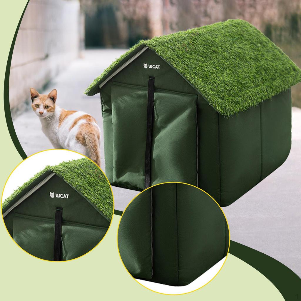Outdoor Cat House Insulated Versatile Warm Stray Shelter Kennel for Park Autumn Winter