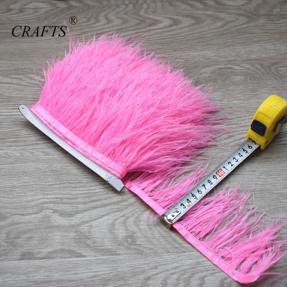 Feather2023 hot! Fluffy and beautiful 5-10M long ostrich hair feather trim cloth sideband 8-10cm wide / DIY sewing clothing accessories