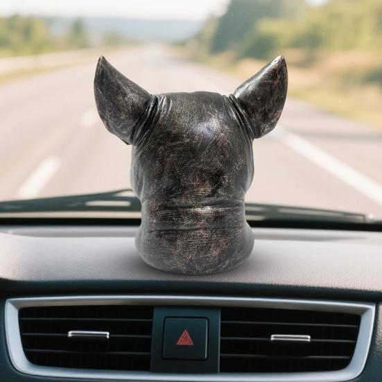 Demon Dog Car Hood Ornament Resin Sculpture with Red Eyes And Fangs Weather-Resistant Automotive Decor for Sedans Trucks Jeeps