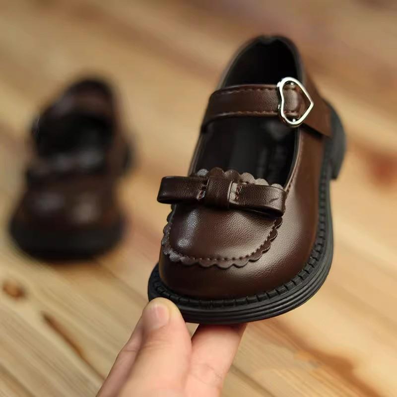 

Fashion Girls Shoes 2025autumn New Kids Leather Shoe Simple Versatile Girl Casual Shoes Anti Slip Child Performance Shoe Zapatos 15insole12cm коричневый