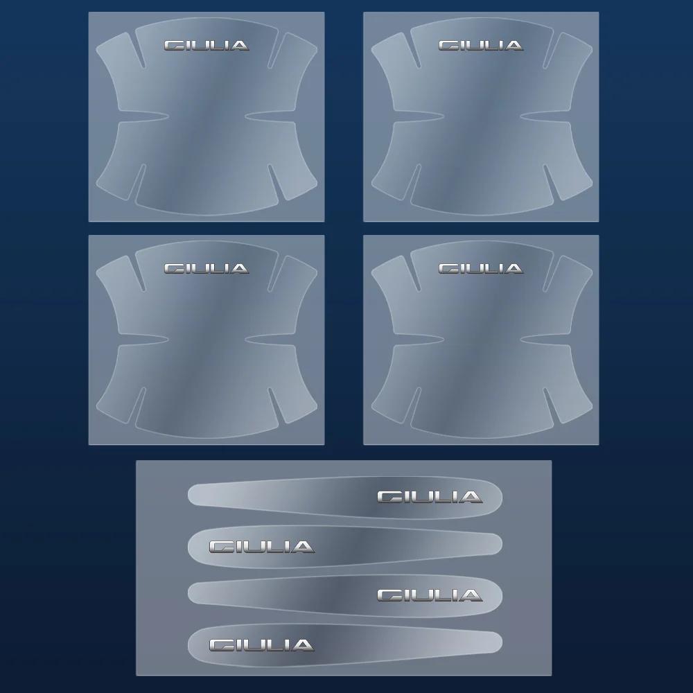 Hub Caps 8pcs PVC Transparent Car Door Handle Protector Film Anti Scratch Stickers For Alfa Romeo Giulietta 147 Giulia Car Acces CVO1
