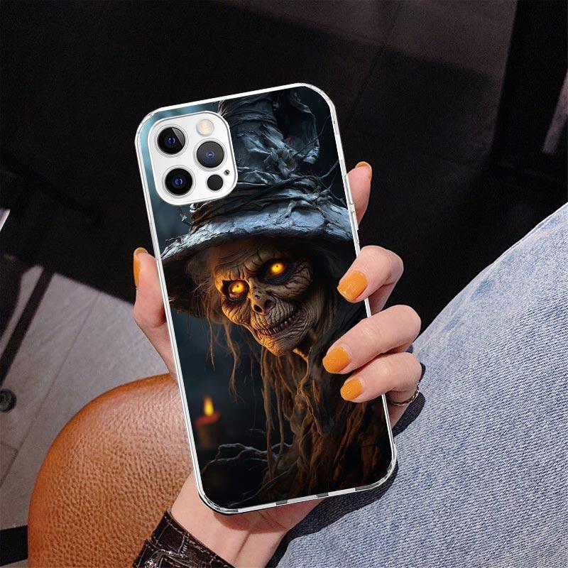 Halloween Moon Witch Horror Phnoe Case for Iphone 17 Air 16 11 12 13 Mini 14 Plus 15 Pro Max 7 8E SE 2020 16ProMax Phone Cover C