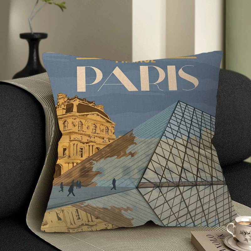 World Cities Travel Cushion Cover Pillowcase Upholstery Sofa Throw Pillow Home Decor Pillowcas