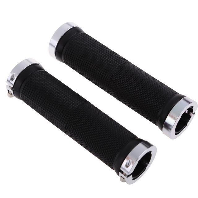 Mountain Bike Anti-Slip Aluminum Alloy Double-Sided Lock-On Rubber Handlebar Grips