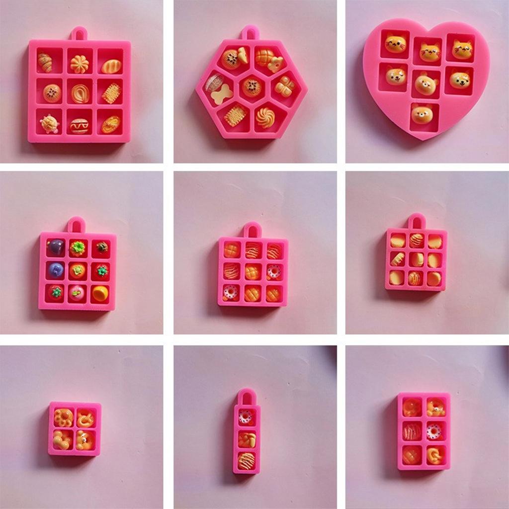 Miniatur Gitterform für winzige Lebensmittel-Bastelarbeiten Lebensmittelgeeignete Silikon-Tablettform Einfach zu verwenden DIY Mini Ausstellungsständer Zubehör