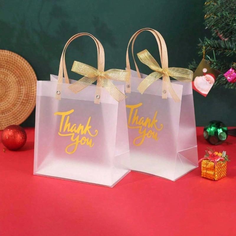 10Pcs Thank You Gift Bags With Handle Functional Thank You Gift Bags Handheld Bags for Home and Commercial Use