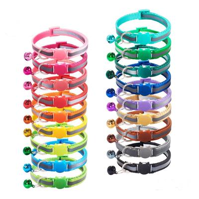 Neck Strap Adjustable With Bell Quick Release Reflective Kitten Safety Cat Collar