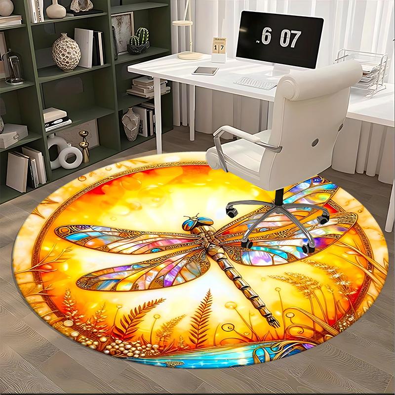 Stained Dragonfly Office Carpet Chair Mats, Home Decor, Sofa Rug, Office Carpet Gift for All Rooms1118166a