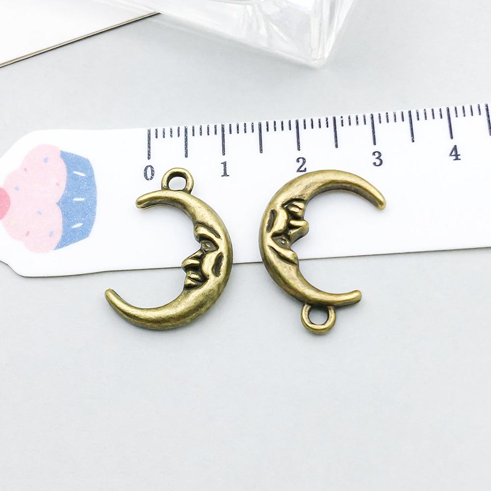 100-Piece Five-Color Alloy Sun, Moon, and Star Pendant Charms for DIY Jewelry