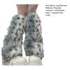 Leopard Print Leg Warmers Women Girls Faux Fur Fuzzy Leg Warmers Cozy Furry Boot Covers Shoes Cuff Cover for Parties Street Winter Daily Wear