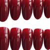 24Pcs Gel Fake Nails with Glue Removable Full Cover Wine Red French Tips DIY Nail Art
