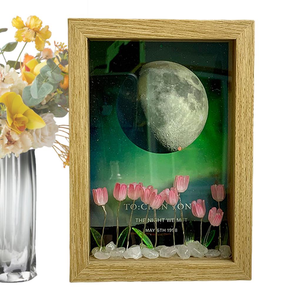 

Тюльпаны Легкая фоторамка Рамка для картины Цветок Тюльпаны Украшение мебели Свет Цветок Свет Атмосферное украшение Настольное украшение