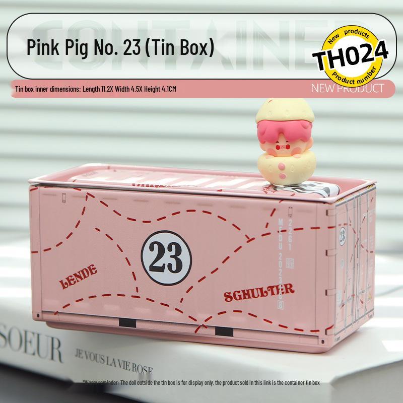 Miniature Tinplate Shipping Container Display Box for Figurines - Trendy Collectible Ornament & Storage Gift