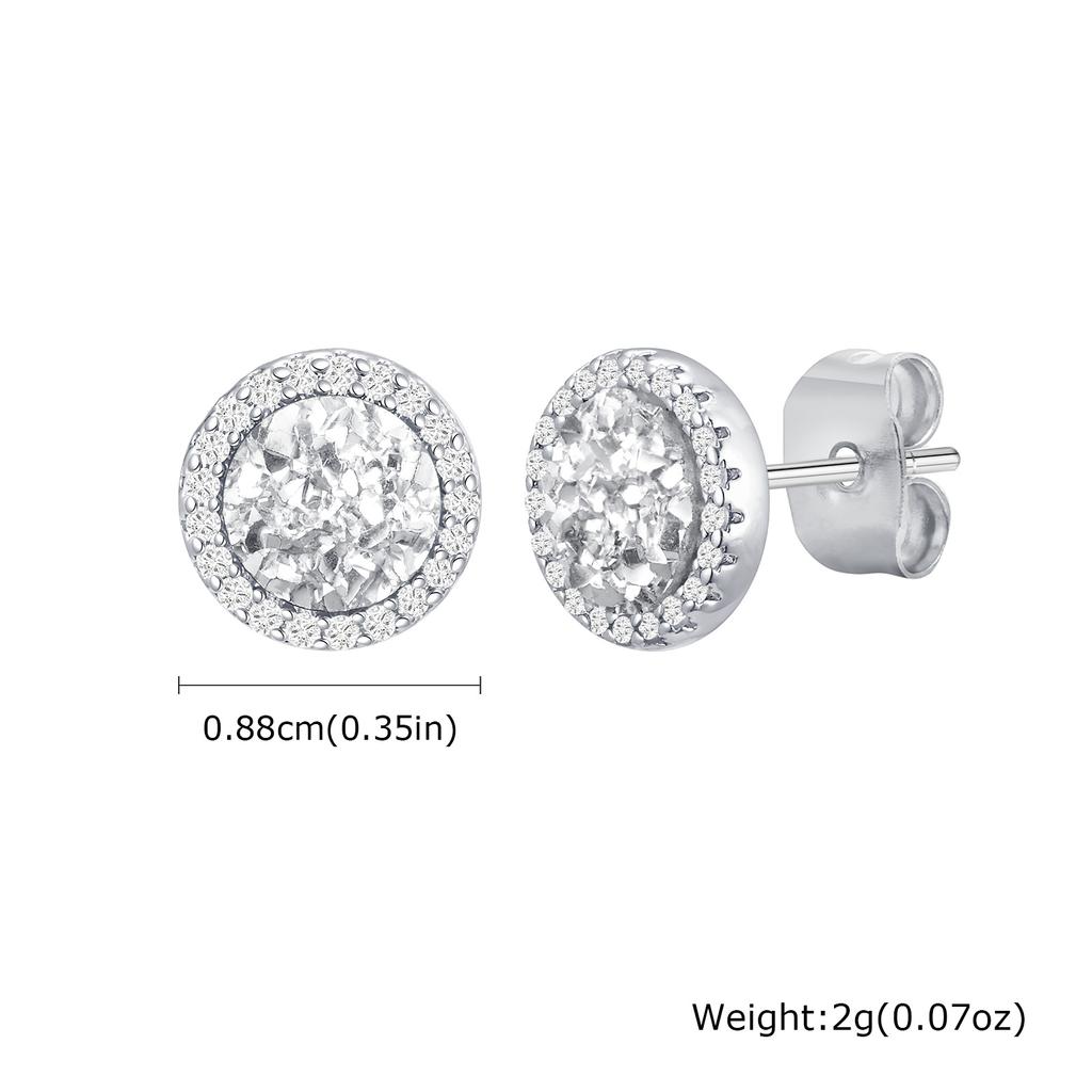 Orecchini a Bottone Piccoli in Zircone di Cristallo di Alta Qualità per Uomo Metallo Placcato Oro Orecchini da Piercing Rotondi Gioielli Moda Punk