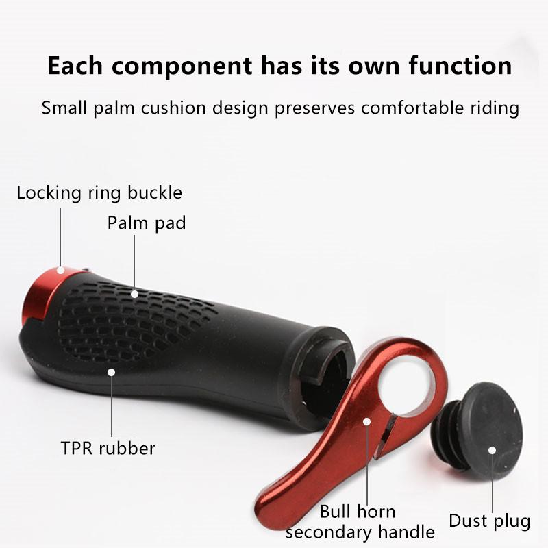 Anti-Slip Rubber Bicycle Handlebar End Cover Aluminum Alloy Lock Mountain Bike Handlebar Bicycle Anti-Slip Handle Cover