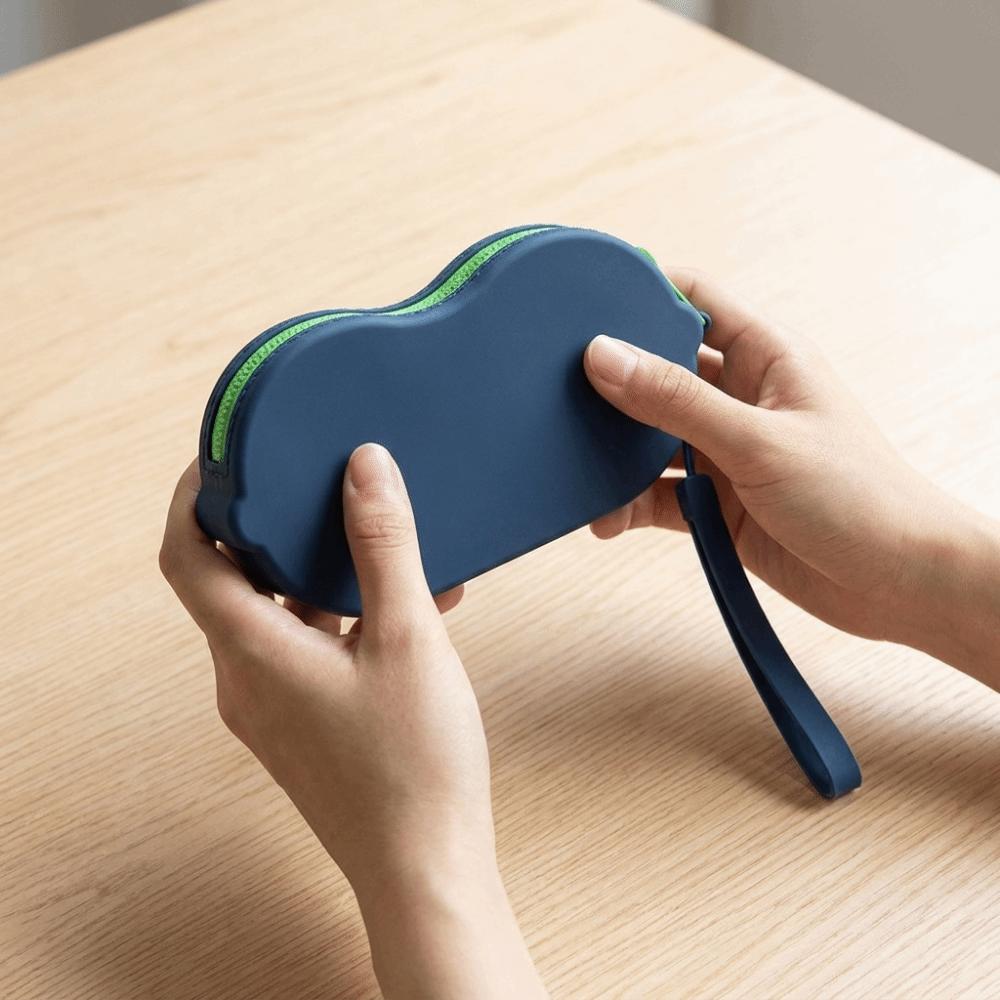 Solid Color Silicone Glasses Bag Zipper Closure Eyewear Organizer Cosmetic Pouch Trendsetters