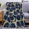Midnight Bloom Lightweight Microfiber Soft Christmas Fleece Blanket Warm Cozy Throw for Bed Sofa Office Travel All Season