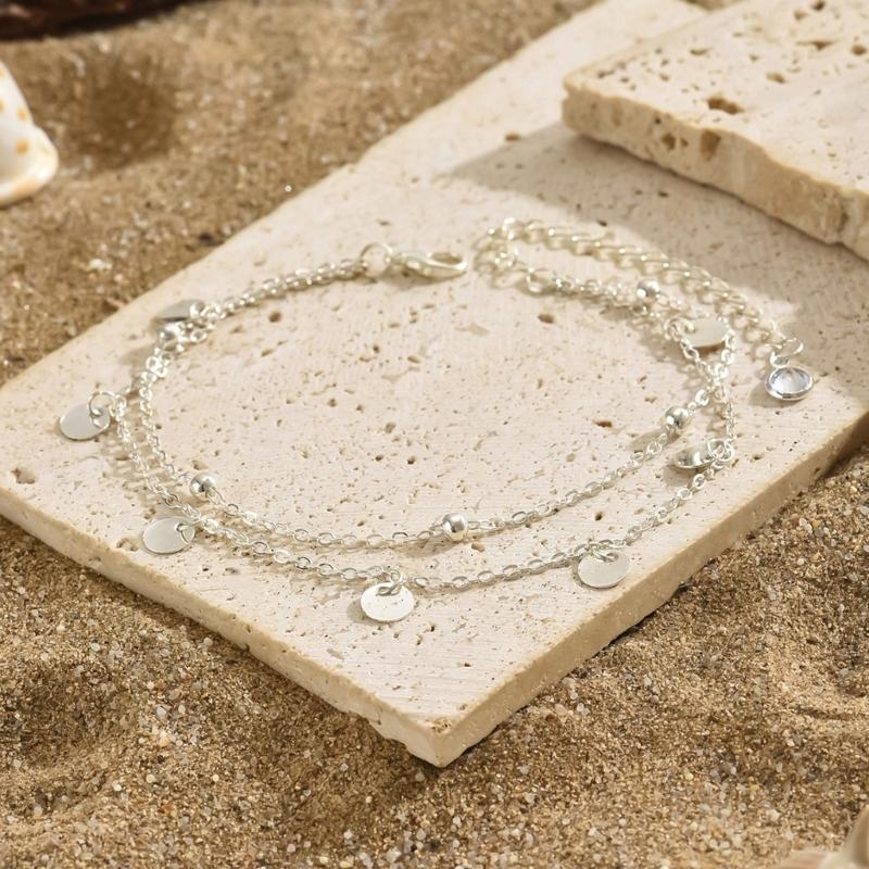 Comfortable Wear Adjustable Alloy Anklet for Women Featuring Layer Chains Butterfly Charm Beachwear Jewelry Gifts