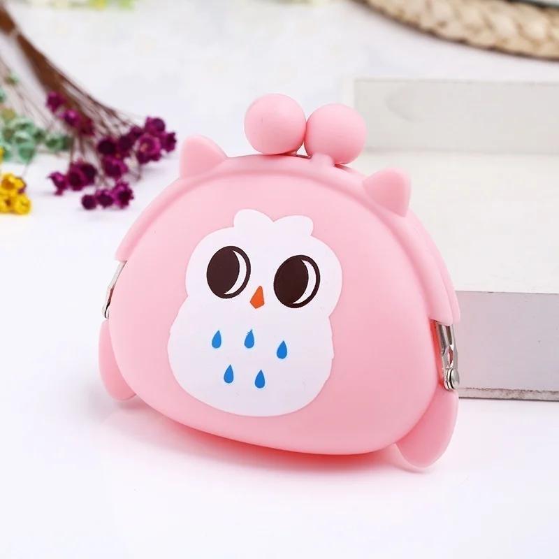 1Pc Cute Pretty Cartoon Owl Silicone Jelly Wallet Change Bag Keys Pouch Coin Purse Storage Bag