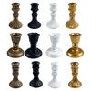French Style Candle Holder Vintage Taper Holder, Nostalgic Resin Candlestick Decorative Soft Decoration Accessories Stand for Wedding Party