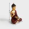 Meditating Sitting Buddha Statue Showpiece Idol Home Decor Living Room Gifts Decorative Showpiece - 27 Cm  (Resin, Red, Gold)