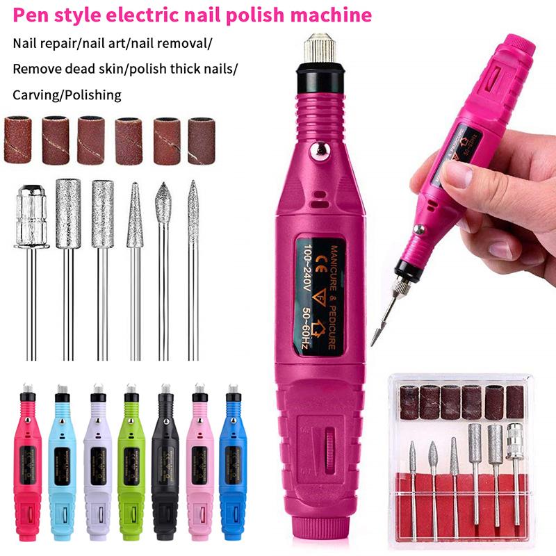 Professional Strong Function Nail Drill Machine Set Electric Nail Sander Gel Polish Remover Tool Driller Manicure Nail Accessory