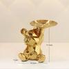 Ceramic Geometric Bear Ornament Coin Bank Home Living Room Desktop Remote Control Key Storage Tray Decorative Statue Gift
