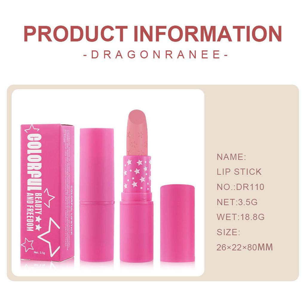 Samtiges Mattes Lippenstift für Damen, Wasserfest Langanhaltend Nichtklebend, Reichhaltiges Pigment Sternenmuster, Perfekt für den täglichen Gebrauch, Feiertagsveranstaltungen