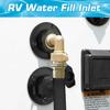 RV City Water Inlet With Brass Check Valve, Fresh Water Fill Flange For Camper Hookup, Durable RV Water Replacement Connection Fittings, Black